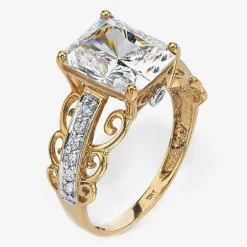 DiamonArt® Womens 3 1/2 CT. T.W White Cubic Zirconia 10K Gold Round Bridal Set