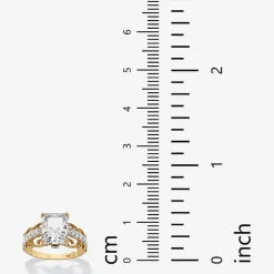 DiamonArt® Womens 3 1/4 CT. T.W. White Cubic Zirconia 10K Gold Engagement Ring