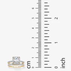 DiamonArt® Womens 2 CT. T.W. White Cubic Zirconia 10K Gold Square Bridal Set