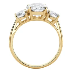 DiamonArt® Womens 3 CT. T.W. White Cubic Zirconia 10K Gold Round Engagement Ring