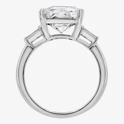 DiamonArt® Womens White Cubic Zirconia Sterling Silver Rectangular Engagement Ring
