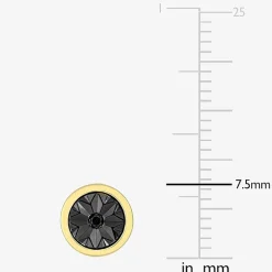 Diamond Accent Natural Black Diamond 18K Gold Over Silver 7.3mm Stud Earrings