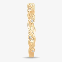 Diamond-Accent Wedding Band in 10K or 14K Gold