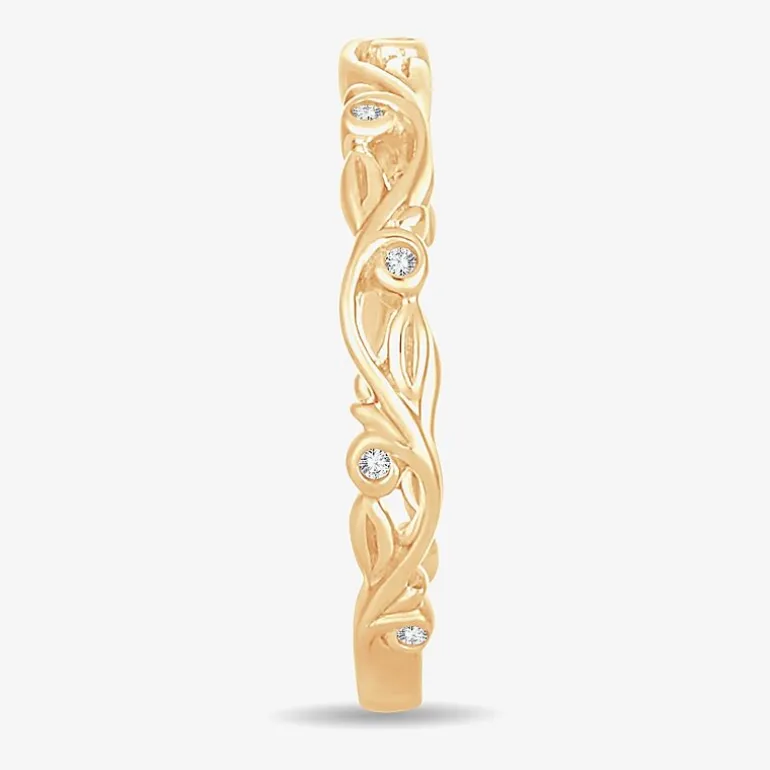 Diamond-Accent Wedding Band in 10K or 14K Gold