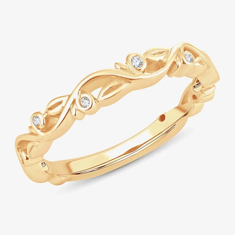 Diamond-Accent Wedding Band in 10K or 14K Gold