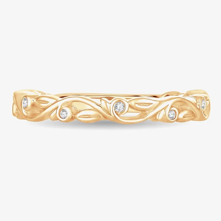 Diamond-Accent Wedding Band in 10K or 14K Gold