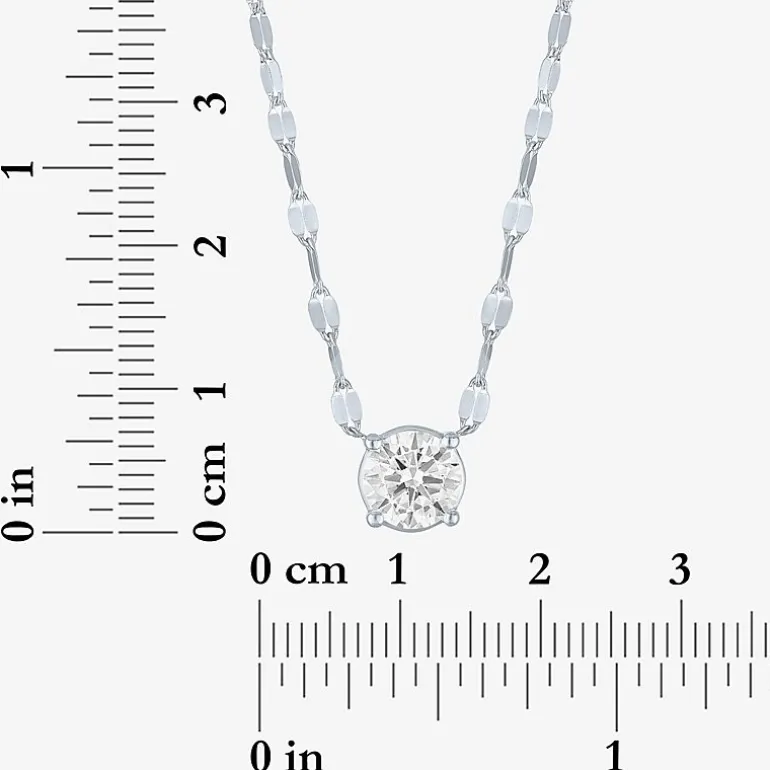 Diamond Addiction (D-E / Vs1-Vs2) Womens 1 CT. T.W. Lab Grown White Diamond 10K Gold Round 18 Inch Pendant Necklace