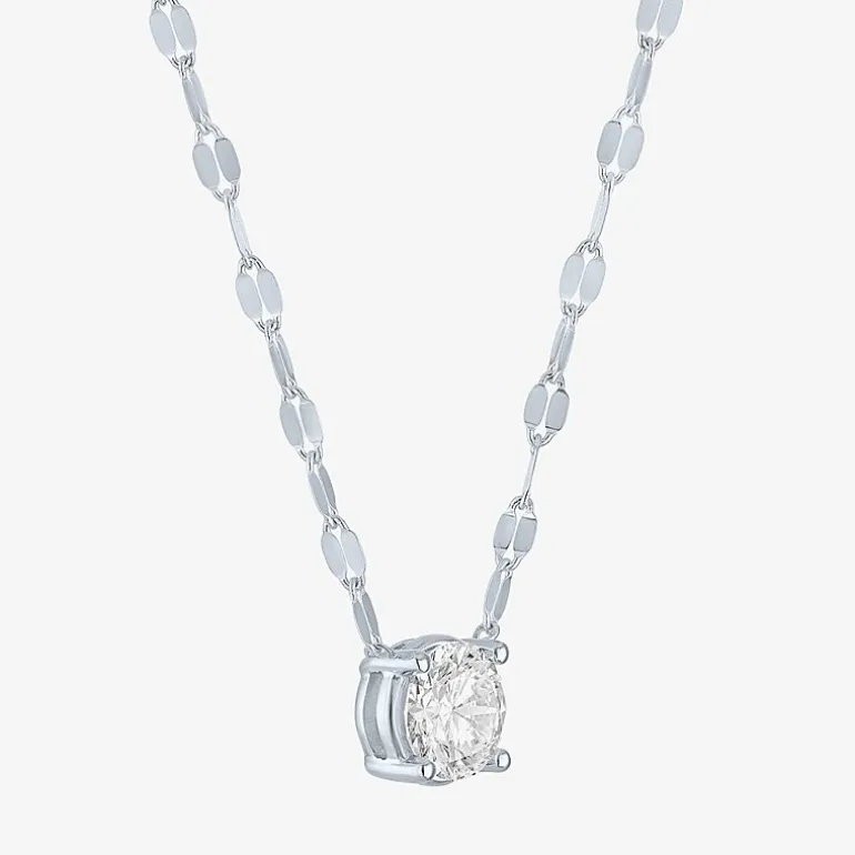 Diamond Addiction (D-E / Vs1-Vs2) Womens 1 CT. T.W. Lab Grown White Diamond 10K Gold Round 18 Inch Pendant Necklace
