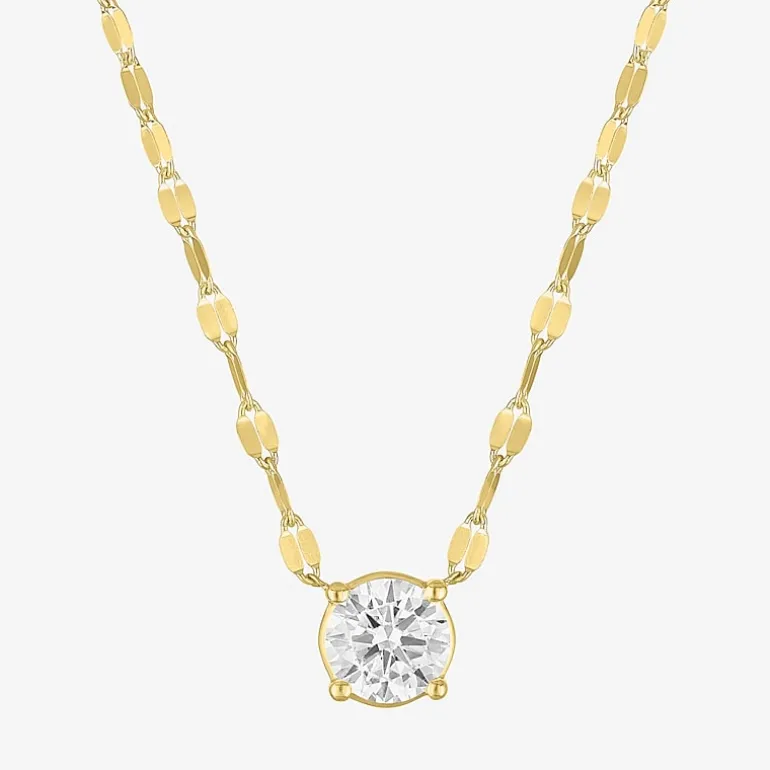 Diamond Addiction (D-E / Vs1-Vs2) Womens 1 CT. T.W. Lab Grown White Diamond 10K Gold Round 18 Inch Pendant Necklace