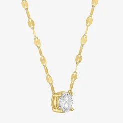 Diamond Addiction (D-E / Vs1-Vs2) Womens 1 CT. T.W. Lab Grown White Diamond 10K Gold Round 18 Inch Pendant Necklace