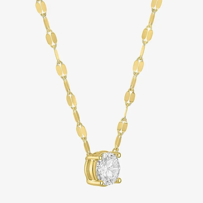 Diamond Addiction (D-E / Vs1-Vs2) Womens 1 CT. T.W. Lab Grown White Diamond 10K Gold Round 18 Inch Pendant Necklace