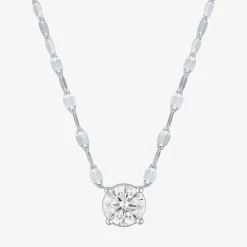 Diamond Addiction (D-E / Vs1-Vs2) Womens 1 CT. T.W. Lab Grown White Diamond 10K Gold Round 18 Inch Pendant Necklace