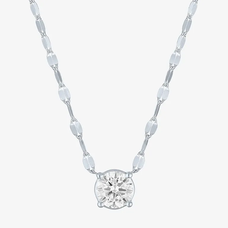 Diamond Addiction (D-E / Vs1-Vs2) Womens 1 CT. T.W. Lab Grown White Diamond 10K Gold Round 18 Inch Pendant Necklace