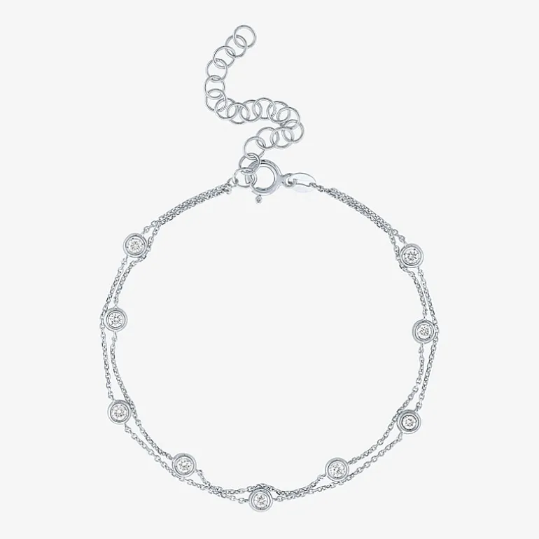 Diamond Addiction (G-H / Si2-I1) 10K Gold 8 Inch Cable Chain Bracelet