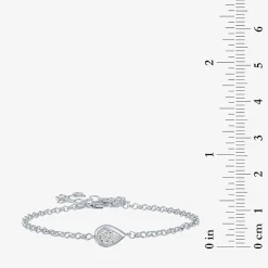 Diamond Addiction (G-H / Si2-I1) Womens 10K Gold 8 Inch Cable Pear Chain Bracelet