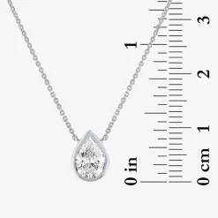 Diamond Addiction (G-H / Si2-I1) Womens 1 CT. T.W. Lab Grown White Diamond 14K Gold Pear 18 Inch Pendant Necklace