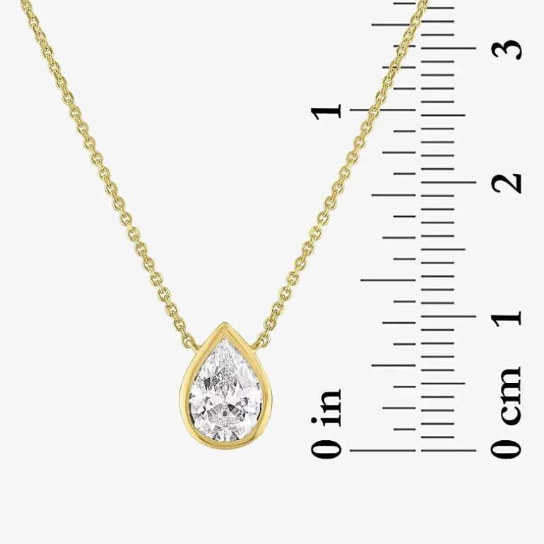 Diamond Addiction (G-H / Si2-I1) Womens 1 CT. T.W. Lab Grown White Diamond 14K Gold Pear 18 Inch Pendant Necklace