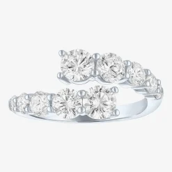 Diamond Addiction (G-H / Si2-I1) Womens 2 CT. T.W. Lab Grown White Diamond Sterling Silver Bypass  Cocktail Ring