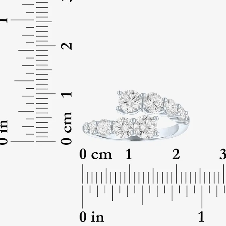 Diamond Addiction (G-H / Si2-I1) Womens 2 CT. T.W. Lab Grown White Diamond Sterling Silver Bypass Cocktail Ring