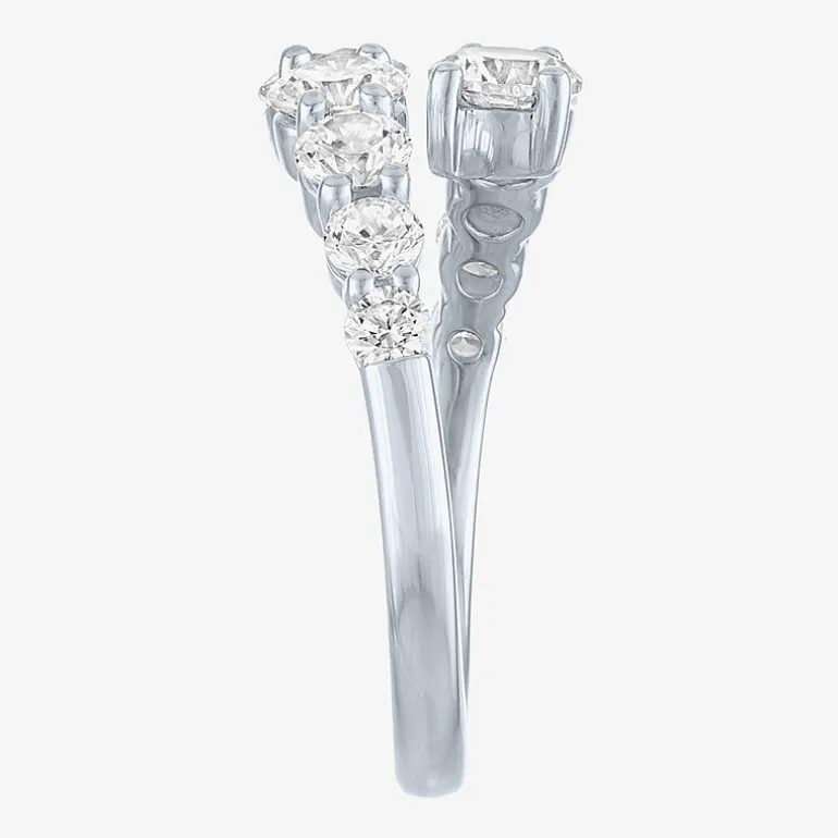 Diamond Addiction (G-H / Si2-I1) Womens 2 CT. T.W. Lab Grown White Diamond Sterling Silver Bypass Cocktail Ring
