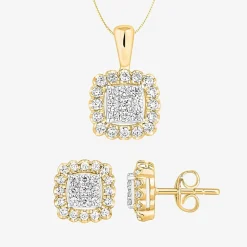 Diamond Blossom Womens 3/4 CT. T.W. Natural White Diamond 14K Gold 2-pc. Jewelry Set