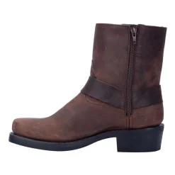 Dingo Mens Block Heel Motorcycle Boots Rev Up
