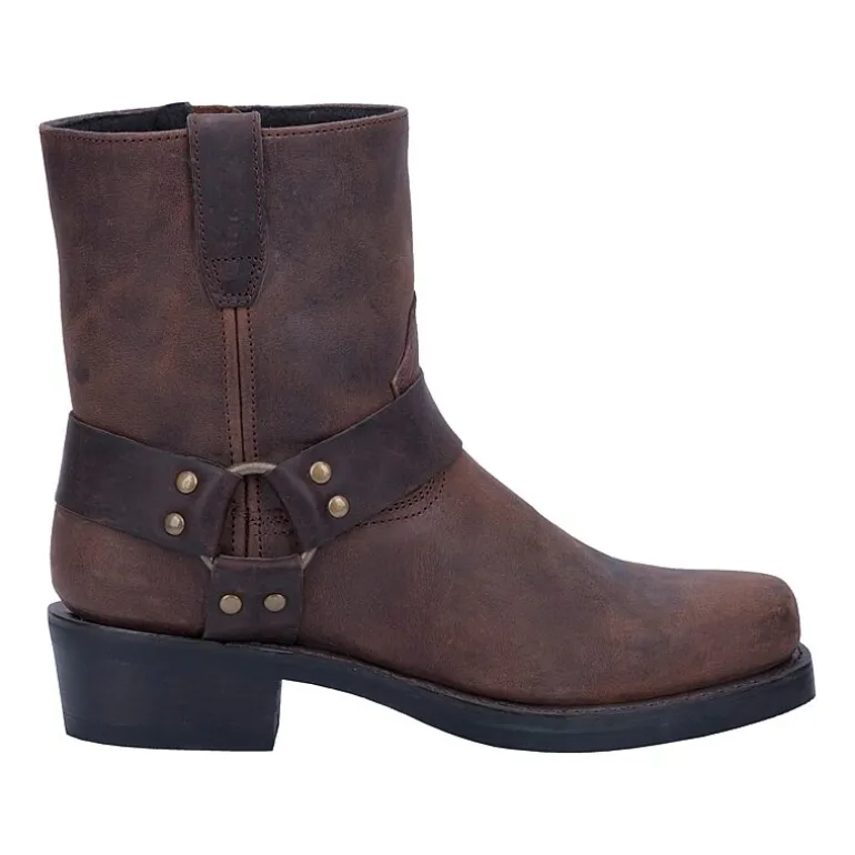 Dingo Mens Block Heel Motorcycle Boots Rev Up