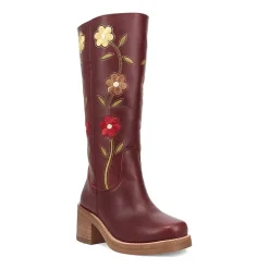 Dingo Womens Bloom Leather Boot Block Heel Cowboy Boots