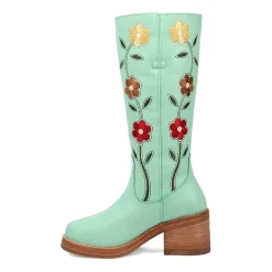 Dingo Womens Bloom Leather Boot Block Heel Cowboy Boots