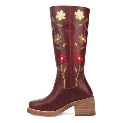 Dingo Womens Bloom Leather Boot Block Heel Cowboy Boots
