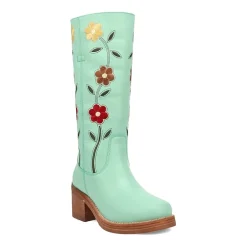 Dingo Womens Bloom Leather Boot Block Heel Cowboy Boots