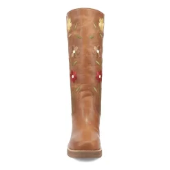 Dingo Womens Bloom Leather Boot Block Heel Cowboy Boots
