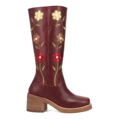 Dingo Womens Bloom Leather Boot Block Heel Cowboy Boots