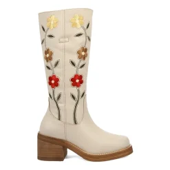 Dingo Womens Bloom Leather Boot Block Heel Cowboy Boots