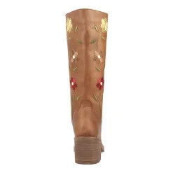 Dingo Womens Bloom Leather Boot Block Heel Cowboy Boots