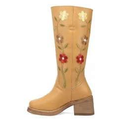 Dingo Womens Bloom Leather Boot Block Heel Cowboy Boots