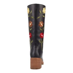 Dingo Womens Bloom Leather Boot Block Heel Cowboy Boots