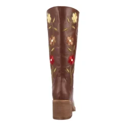 Dingo Womens Bloom Leather Boot Block Heel Cowboy Boots