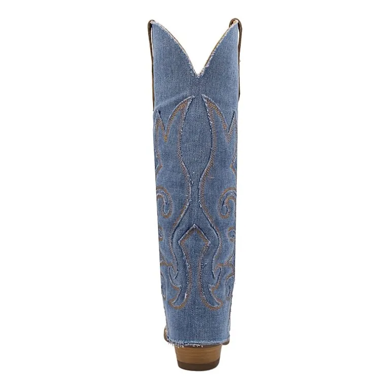 Dingo Womens Blue Jean Baby Block Heel Cowboy Boots