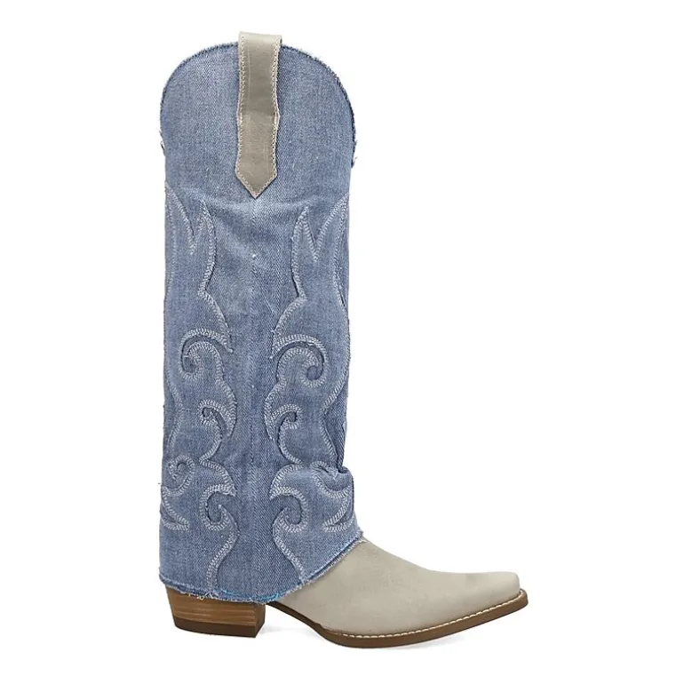 Dingo Womens Blue Jean Baby Block Heel Cowboy Boots