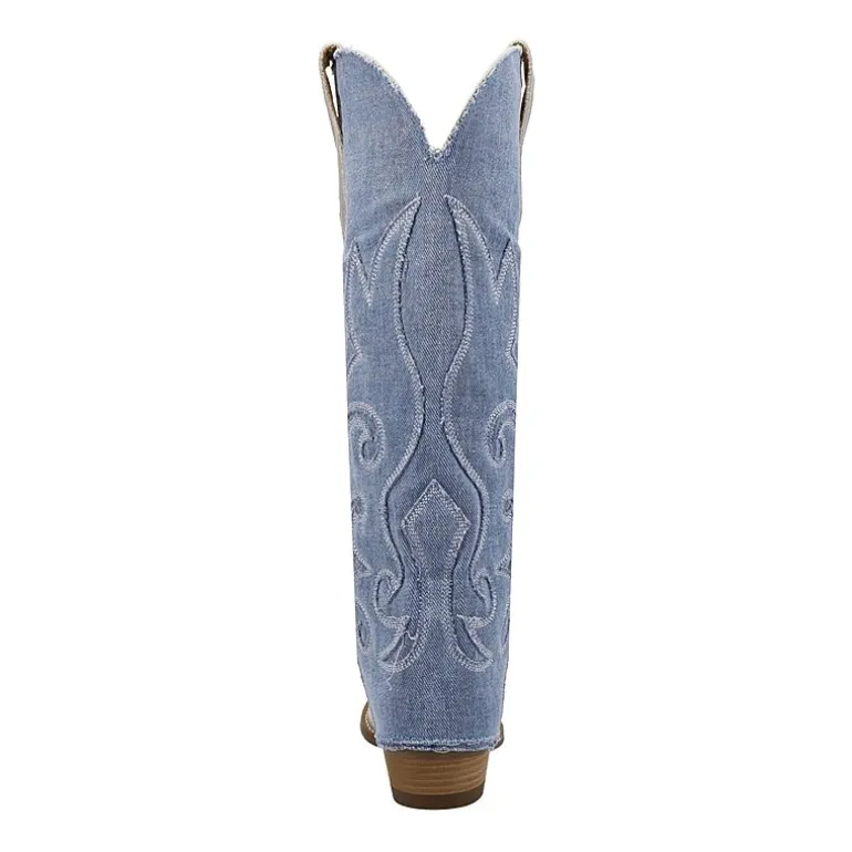 Dingo Womens Blue Jean Baby Block Heel Cowboy Boots