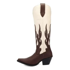 Dingo Womens Burnin' Love Leather Boot Block Heel Cowboy Boots