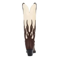 Dingo Womens Burnin' Love Leather Boot Block Heel Cowboy Boots