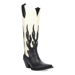 Dingo Womens Burnin' Love Leather Boot Block Heel Cowboy Boots