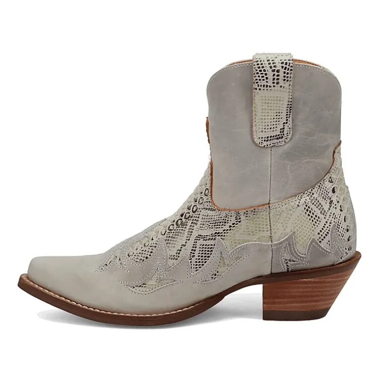 Dingo Womens Cobra Kiss Leather Bootie Block Heel Cowboy Boots