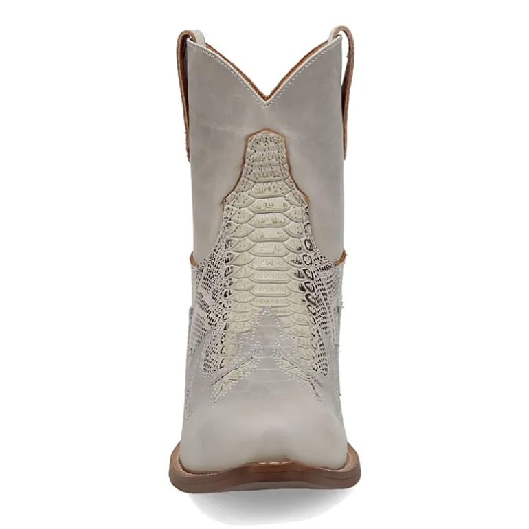 Dingo Womens Cobra Kiss Leather Bootie Block Heel Cowboy Boots