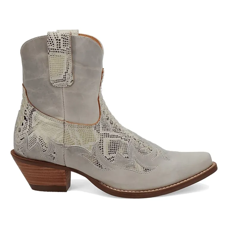Dingo Womens Cobra Kiss Leather Bootie Block Heel Cowboy Boots
