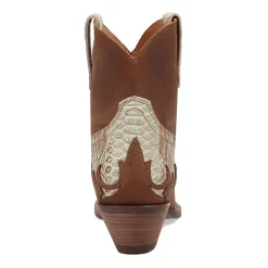 Dingo Womens Cobra Kiss Leather Bootie Block Heel Cowboy Boots