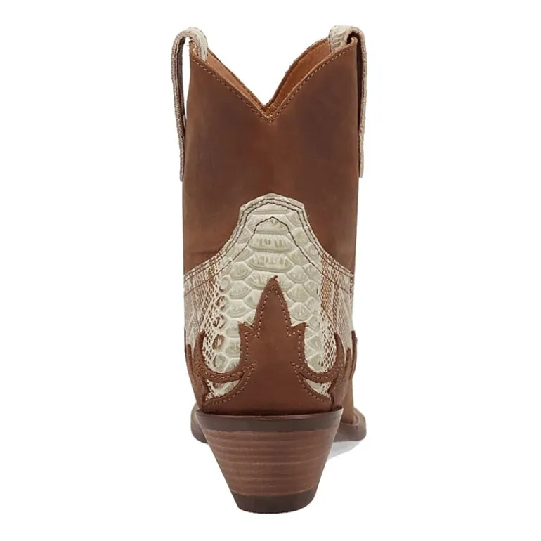 Dingo Womens Cobra Kiss Leather Bootie Block Heel Cowboy Boots