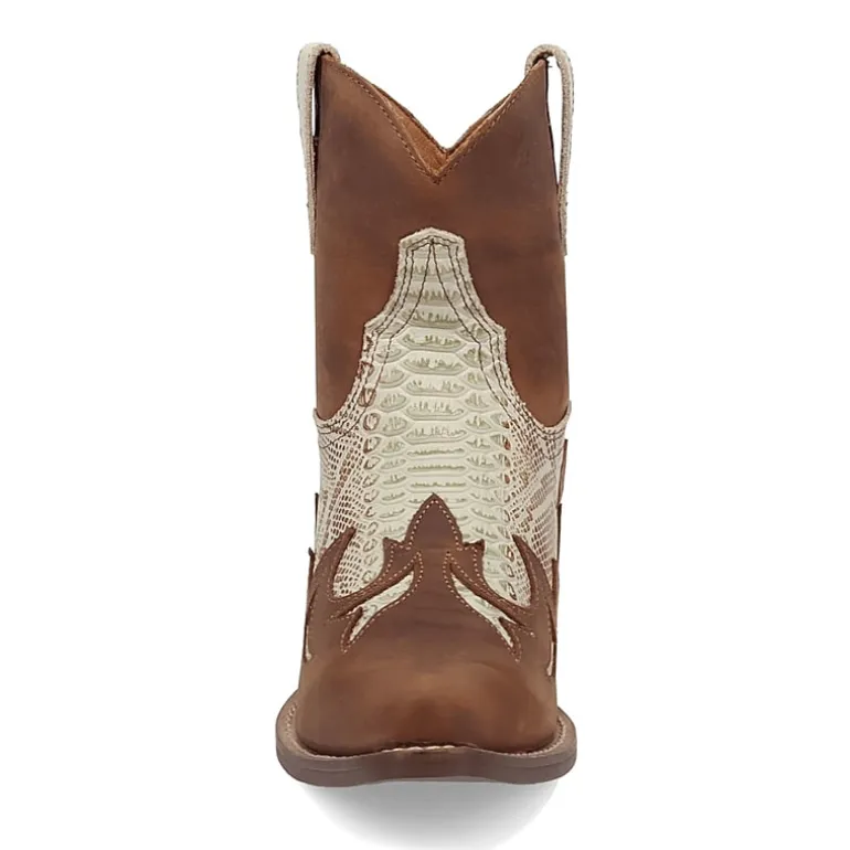 Dingo Womens Cobra Kiss Leather Bootie Block Heel Cowboy Boots